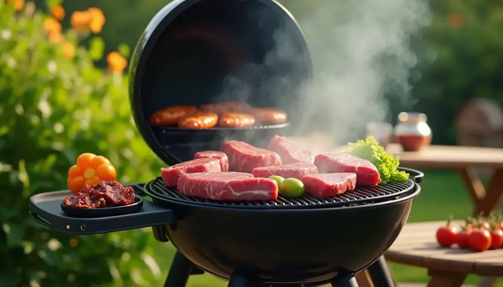 Holzkohlegrill mit Ablage: Mehr Platz für Grillvergnügen